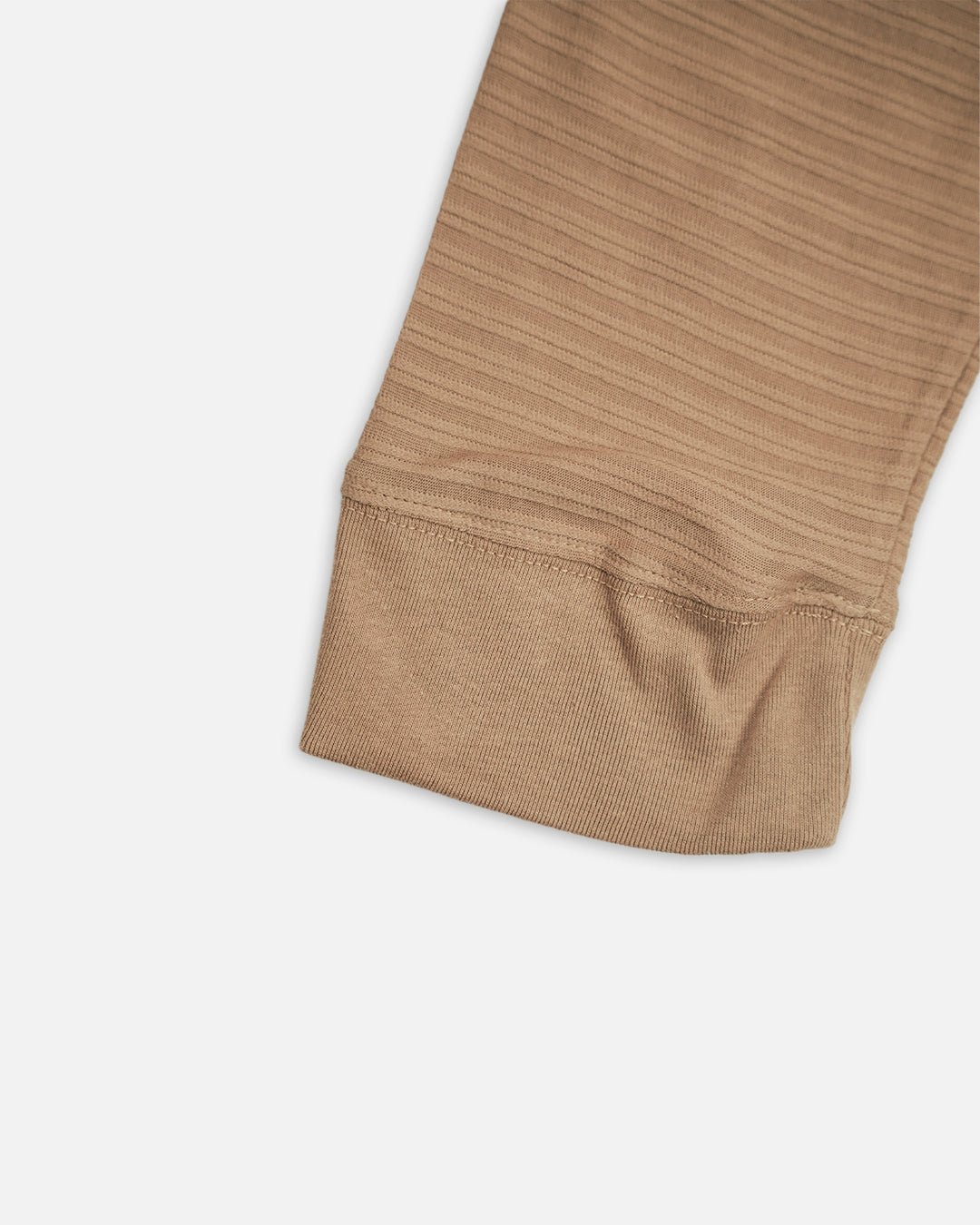 Mutual Wave Branded Men’s Textured Henley Neck Long Sleeve T-Shirt – Sand Beige MFT-02