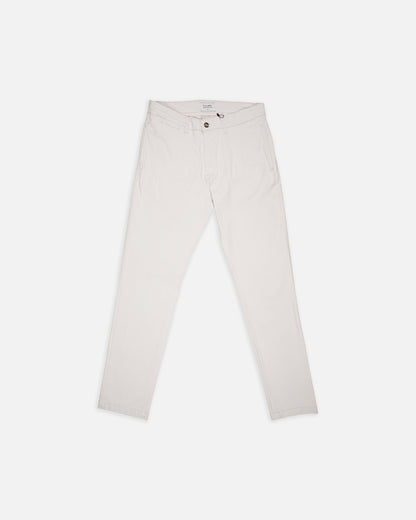 SILBAN Branded Men's Off White Slim-Fit Cotton Chinos Branded MCP-26