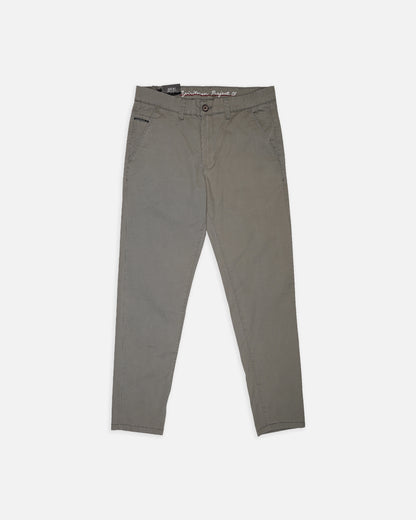 Zelig Branded Men's Grey Color Slim-Fit Cotton Chinos Branded MCP-28