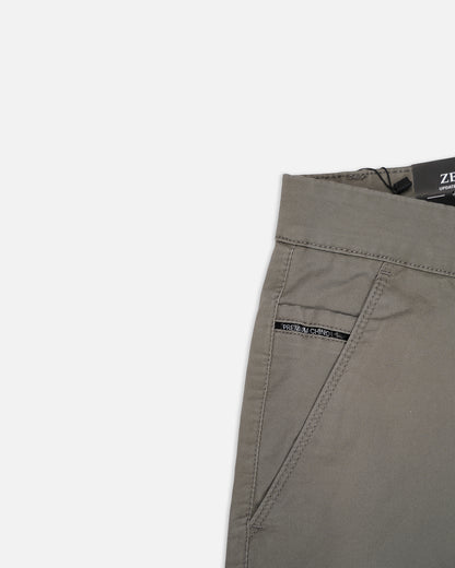Zelig Branded Men's Grey Color Slim-Fit Cotton Chinos Branded MCP-28