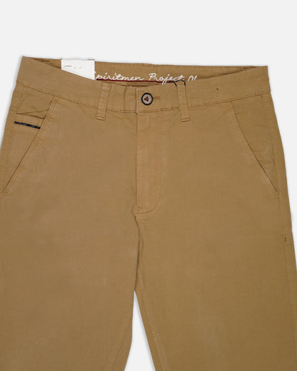 Zelig Branded Men's Brown Color Slim-Fit Cotton Chinos Branded MCP-30
