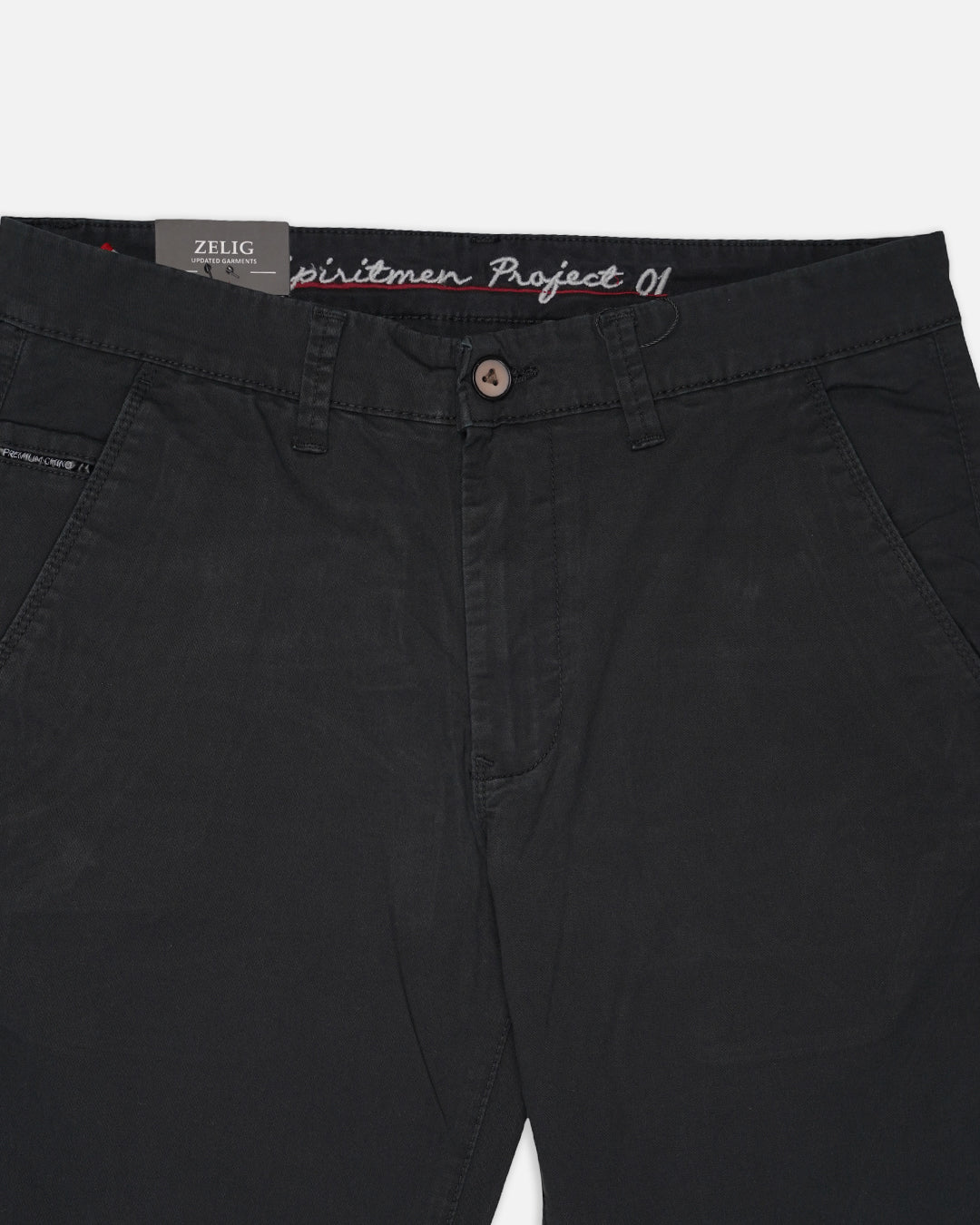 Zelig Branded Men's Black Color Slim-Fit Cotton Chinos Branded MCP-29