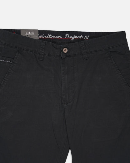 Zelig Branded Men's Black Color Slim-Fit Cotton Chinos Branded MCP-29