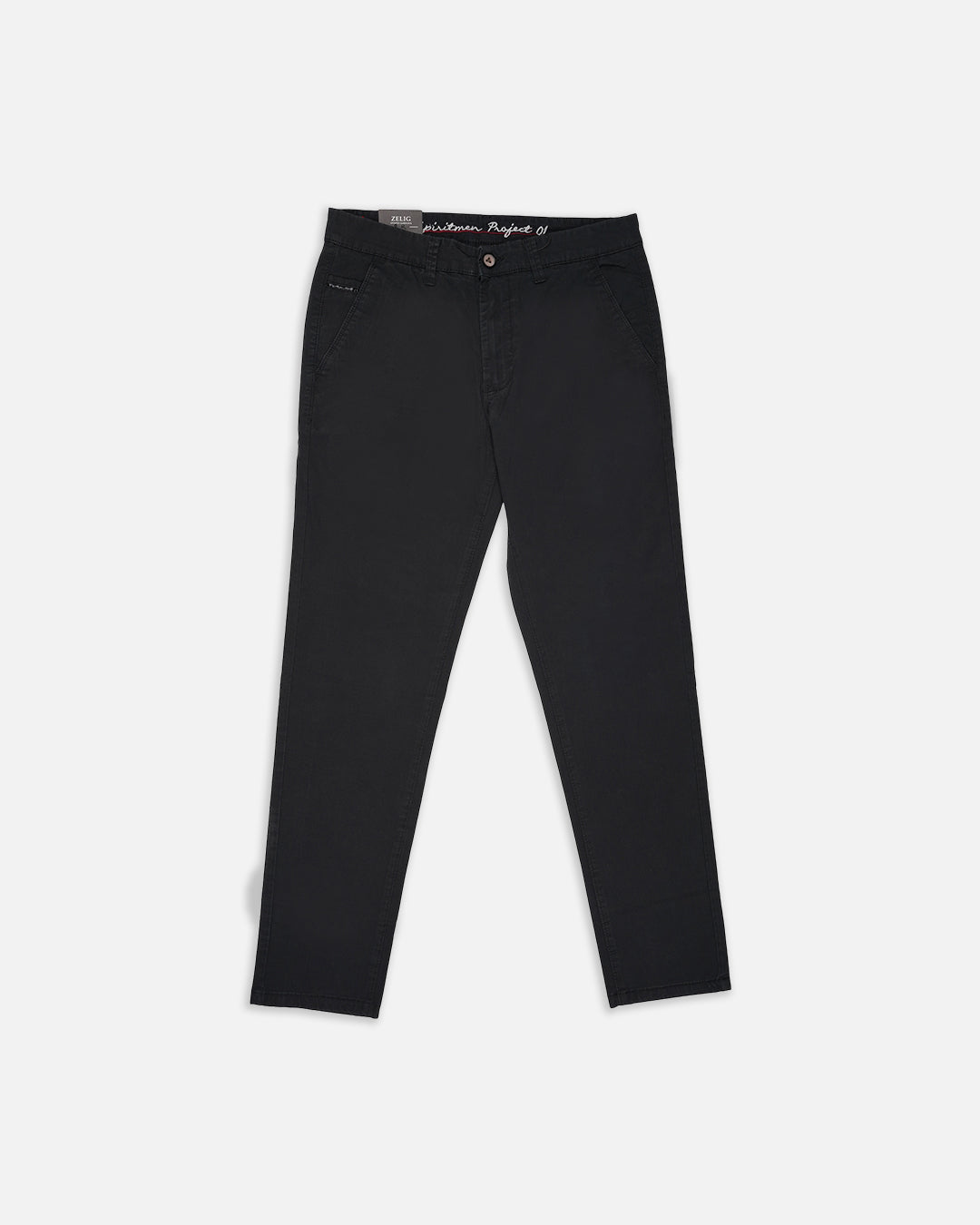 Zelig Branded Men's Black Color Slim-Fit Cotton Chinos Branded MCP-29