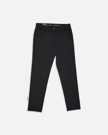 Zelig Branded Men's Black Color Slim-Fit Cotton Chinos Branded MCP-29