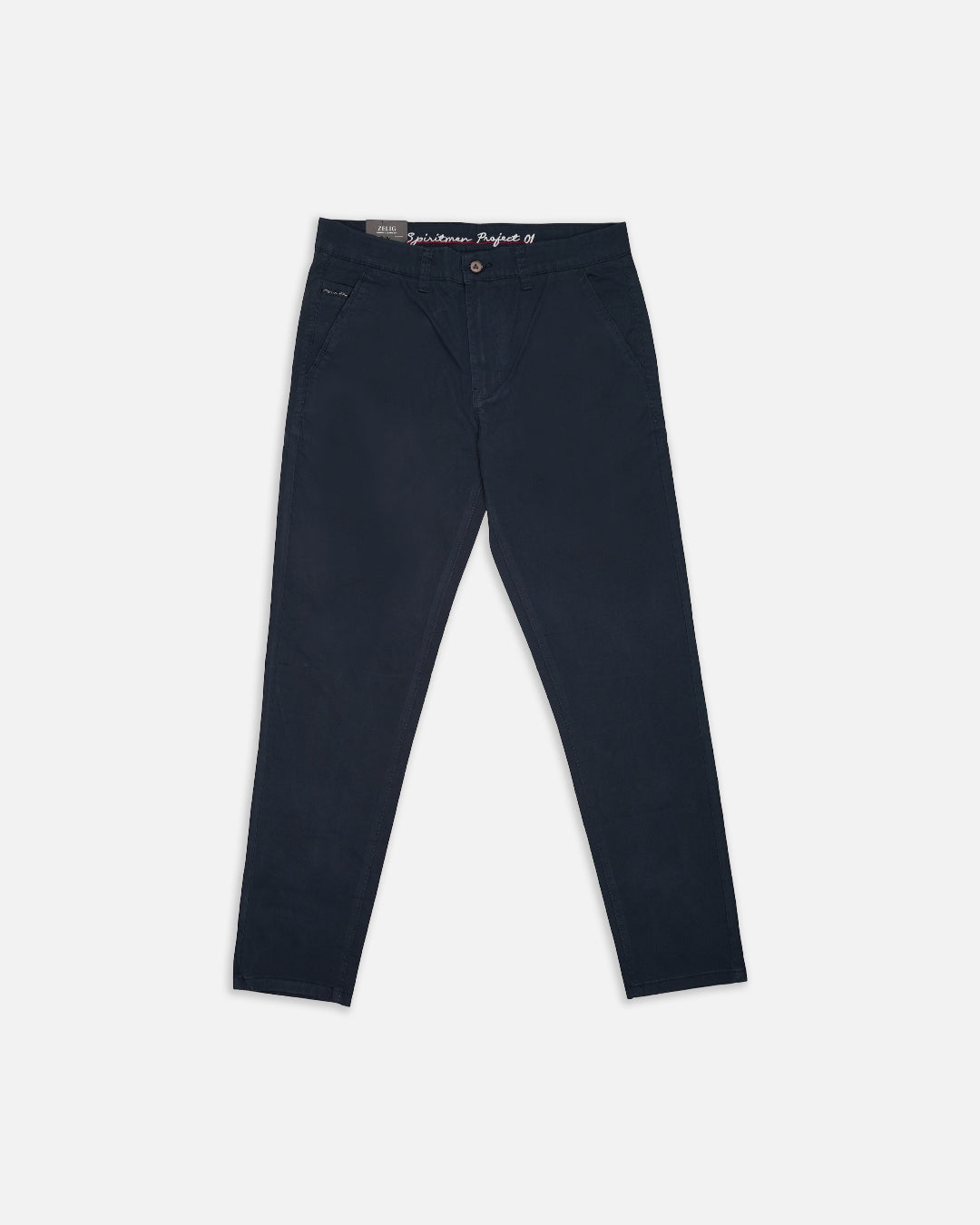 Zelig Branded Men's Navy Blue Color Slim-Fit Cotton Chinos Branded MCP-31