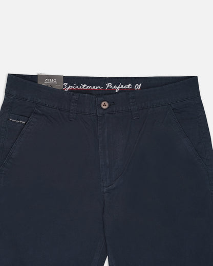 Zelig Branded Men's Navy Blue Color Slim-Fit Cotton Chinos Branded MCP-31