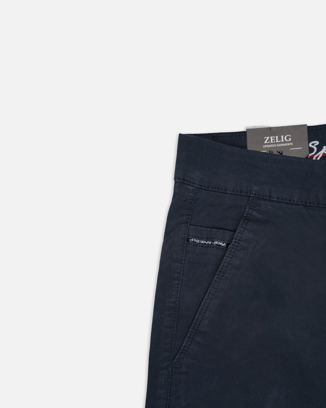 Zelig Branded Men's Navy Blue Color Slim-Fit Cotton Chinos Branded MCP-31