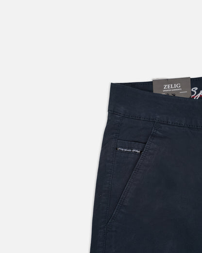 Zelig Branded Men's Navy Blue Color Slim-Fit Cotton Chinos Branded MCP-31