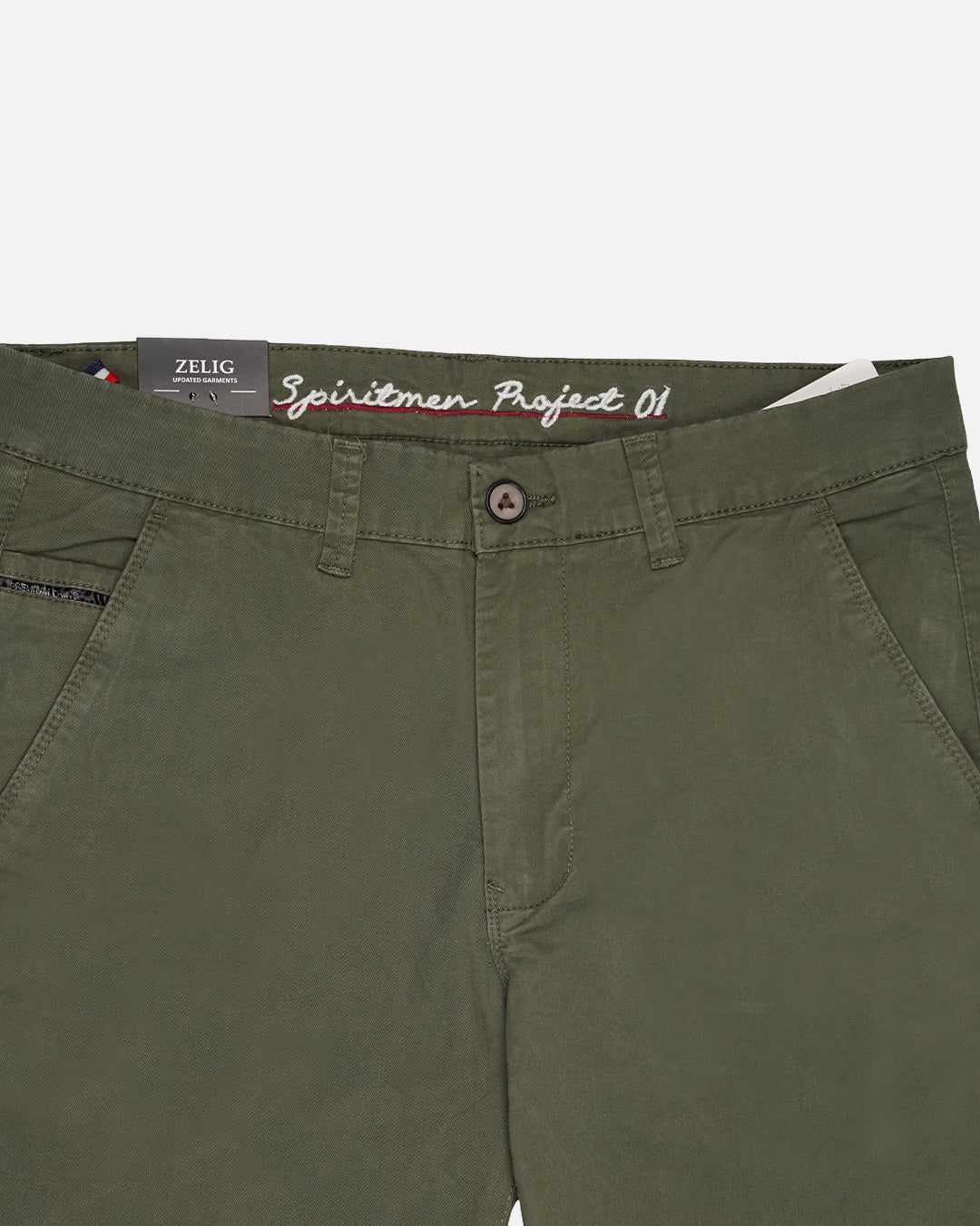 Zelig Branded Men's Olive Green Color Slim-Fit Cotton Chinos Branded MCP-27