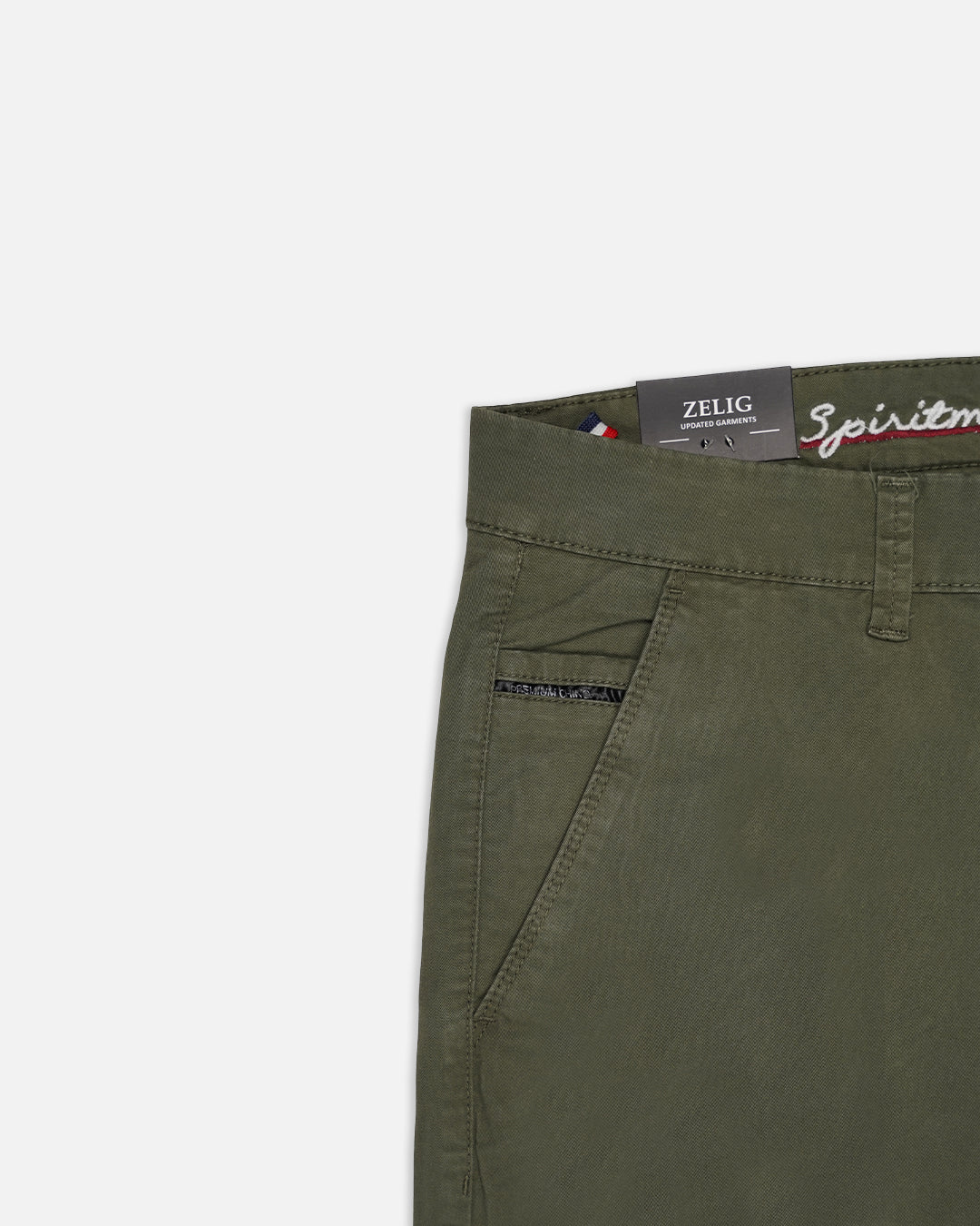 Zelig Branded Men's Olive Green Color Slim-Fit Cotton Chinos Branded MCP-27