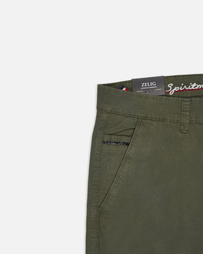 Zelig Branded Men's Olive Green Color Slim-Fit Cotton Chinos Branded MCP-27