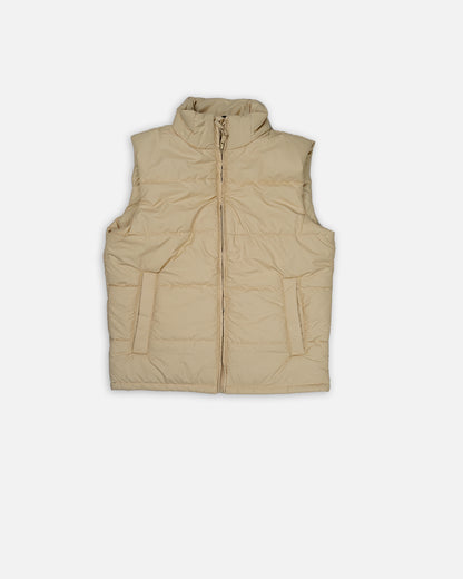 Zelig Branded Men’s Beige Quilted Puffer Vest – Winter Premium Sleeveless Jacket MWJ-12