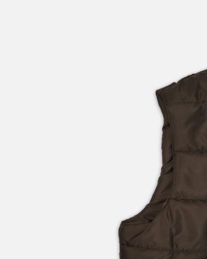 Zelig Branded Men’s Brown Quilted Puffer Vest – Winter Premium Sleeveless Jacket MWJ-13