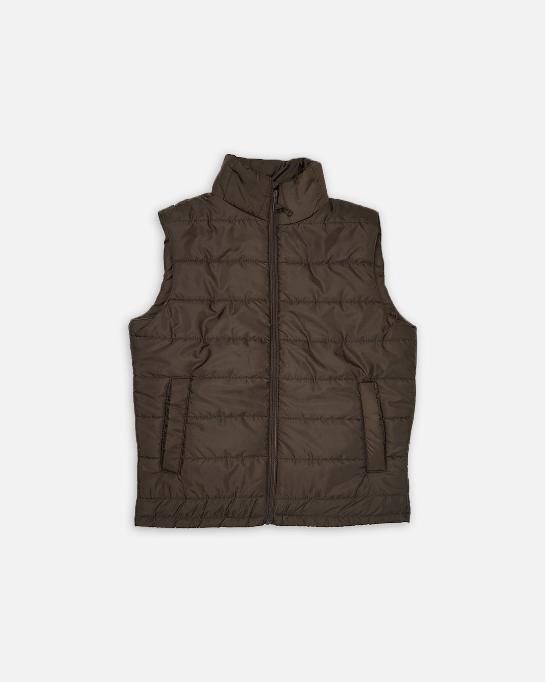 Zelig Branded Men’s Brown Quilted Puffer Vest – Winter Premium Sleeveless Jacket MWJ-13