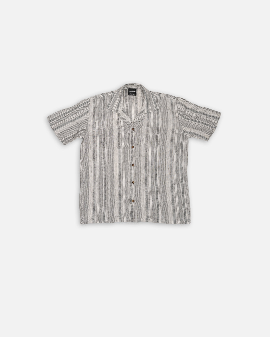 PullNBear Branded Men’s Striped Resort Collar Short-Sleeve Shirt MCS-27