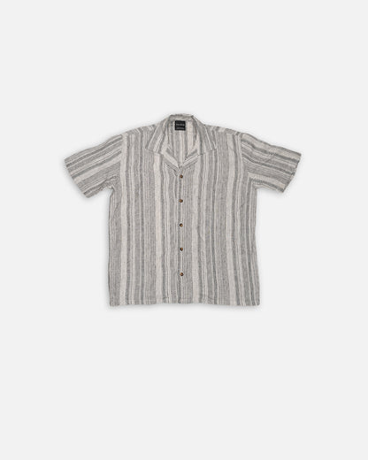 PullNBear Branded Men’s Striped Resort Collar Short-Sleeve Shirt MCS-27