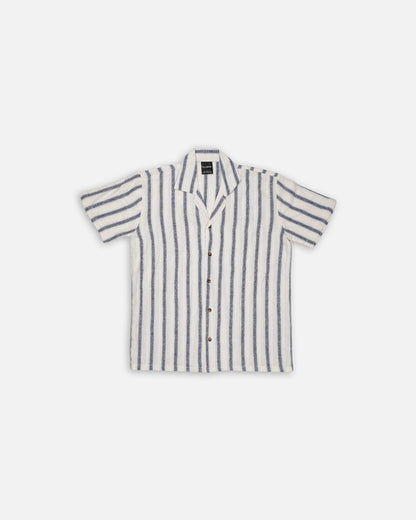 PullNBear Branded Men’s Ivory Blue Stripe Button-Down Shirt MCS-28