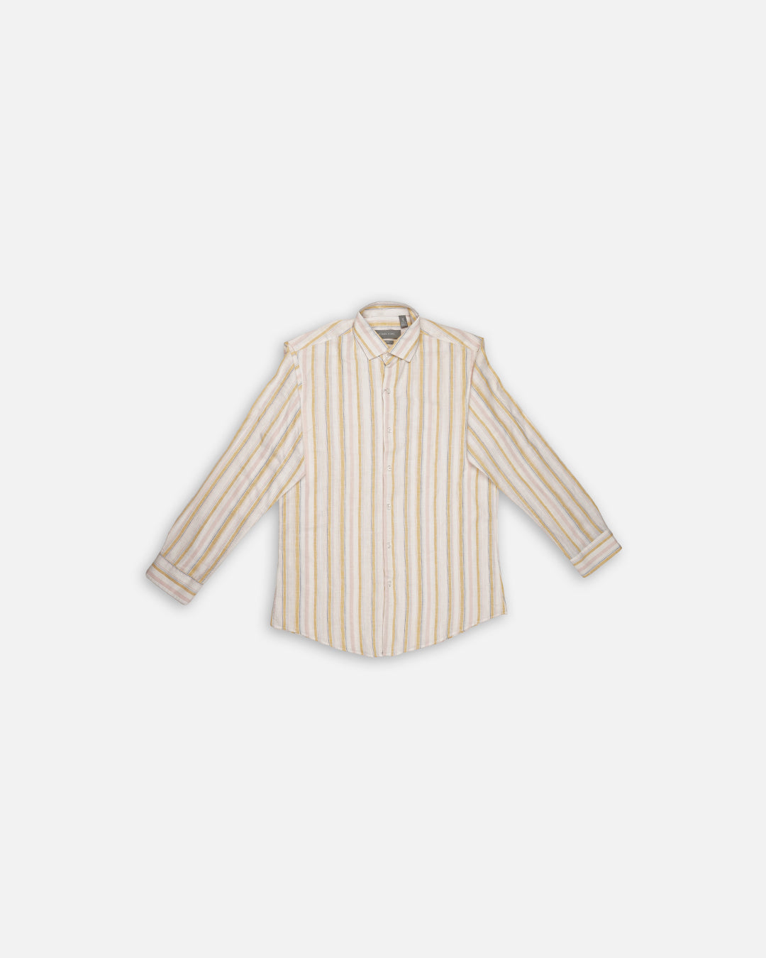 Michael Krs Branded Men’s Cream & Yellow Vertical Striped Slim Fit Casual Shirt MFS-23