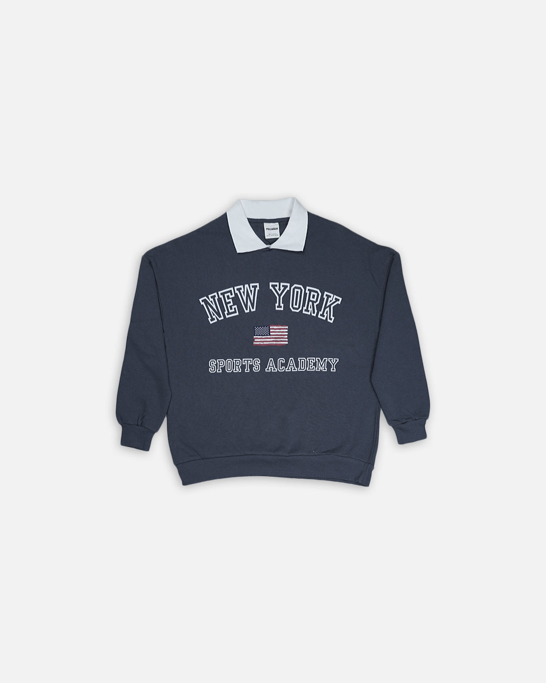 PullNBear Women’s New York Sports Academy Collar Sweatshirt – Navy Blue WSWT-01