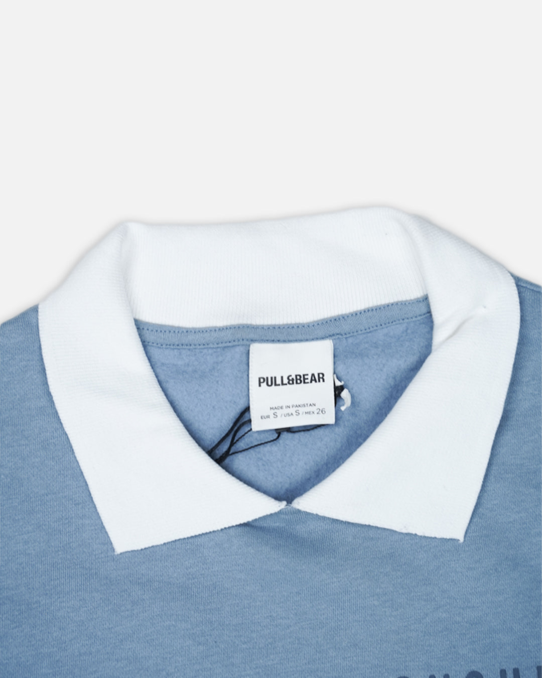 PullNBear Women’s USA Denver Championship Collar Sweatshirt – Sky Blue WSWT-02