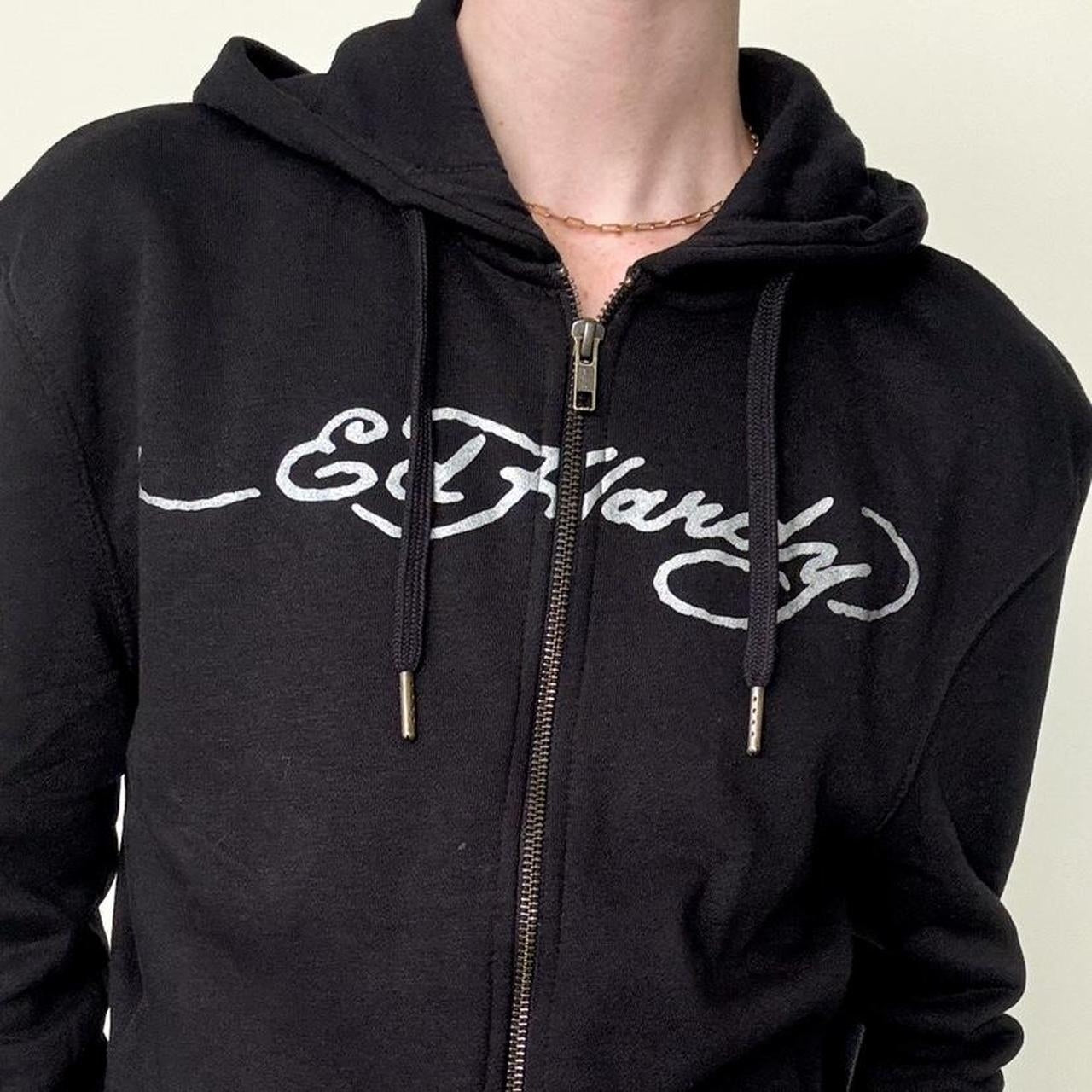 ED HRDY Branded Women's Crop Zipper Hoodie Black Color HRDH-21