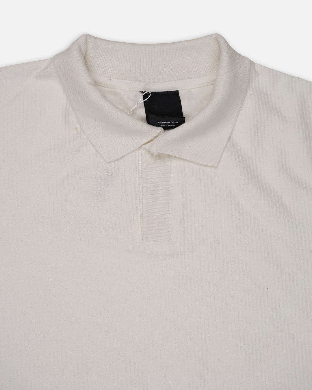 Branded Winter Men's Cream Textured Knit Polo Shirt MPT-70