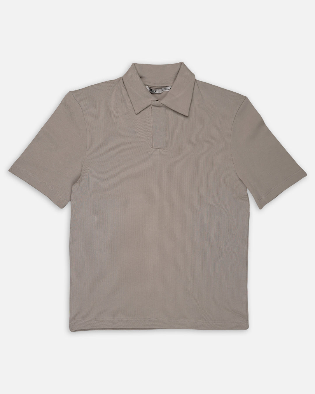 Spark Branded Men’s Ribbed Polo Shirt – Taupe Beige MPT-73