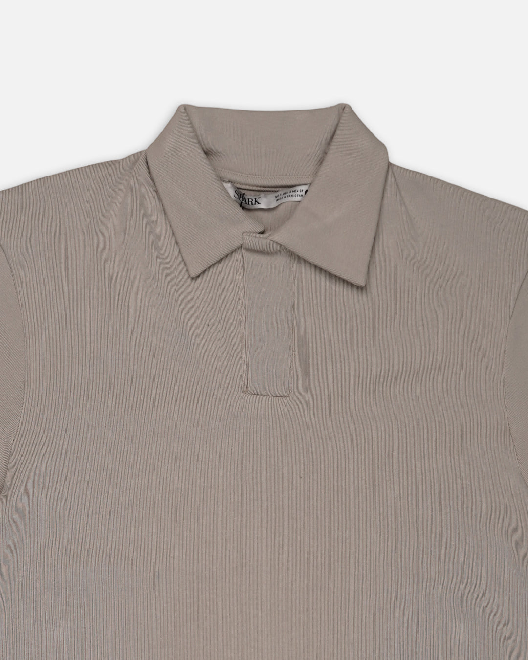 Spark Branded Men’s Ribbed Polo Shirt – Taupe Beige MPT-73