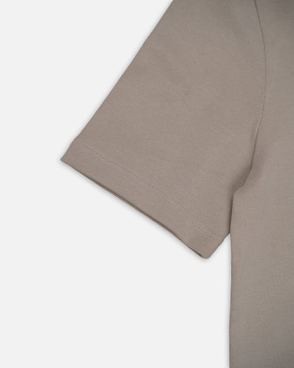 Spark Branded Men’s Ribbed Polo Shirt – Taupe Beige MPT-73