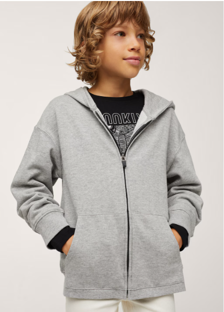 LFTS Kids Zipper Hoodies Light Grey Color KZH-01