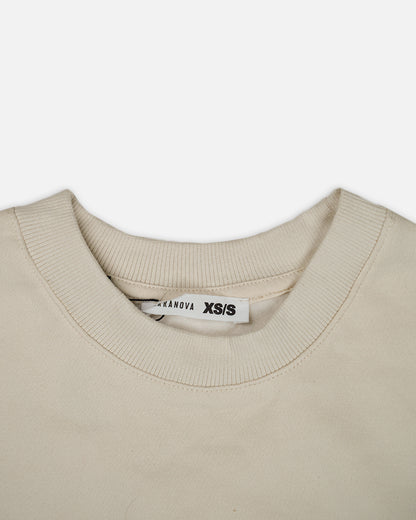 Teranovy Branded Women's Oversized Sweatshirt – Beige WSWT-03