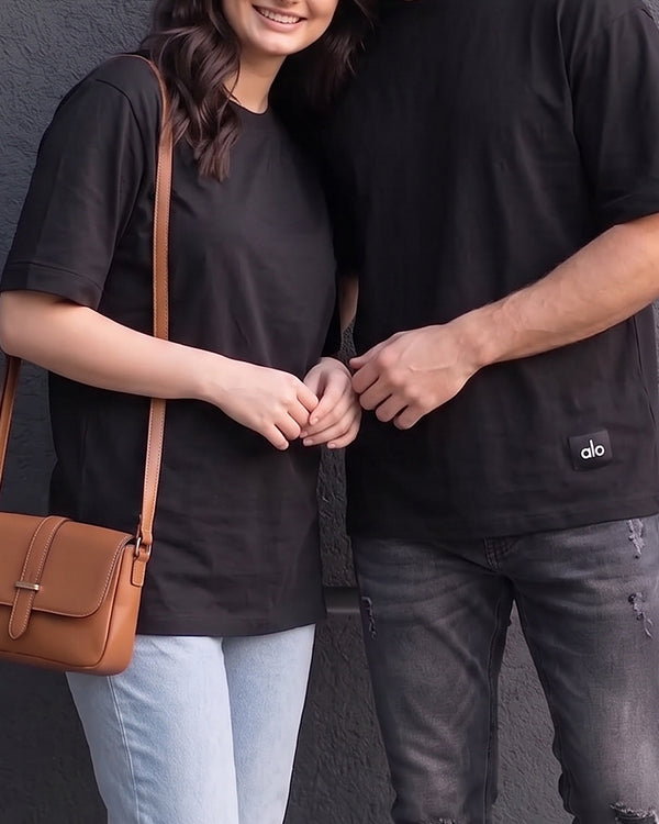 ALOS Branded Unisex Jet Black Tee MT-30
