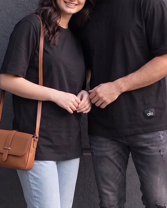 ALOS Branded Unisex Jet Black Tee MT-30