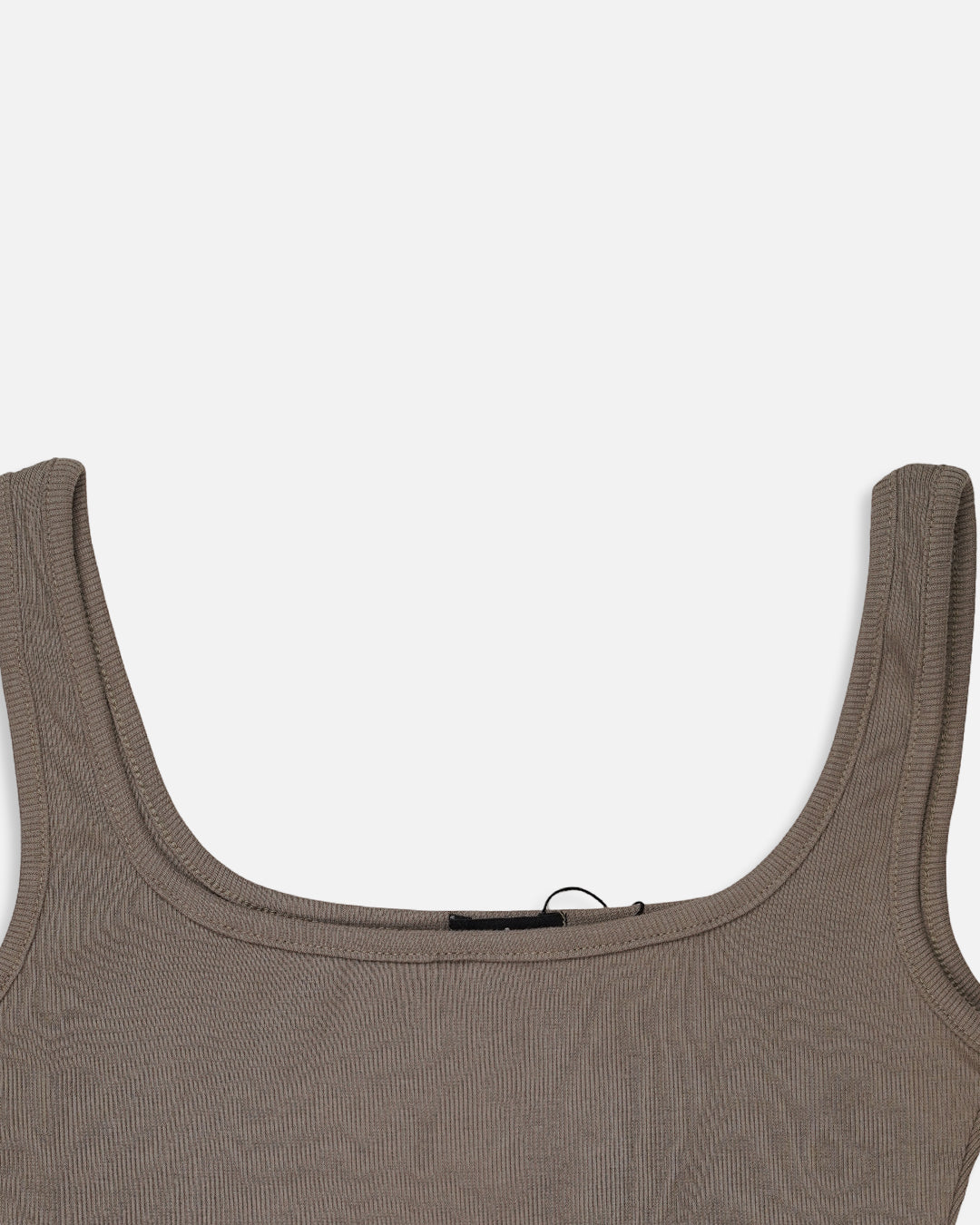 BOOH Branded Women’s Soft Ribbed Basic Crop Top– Brown WTT-04