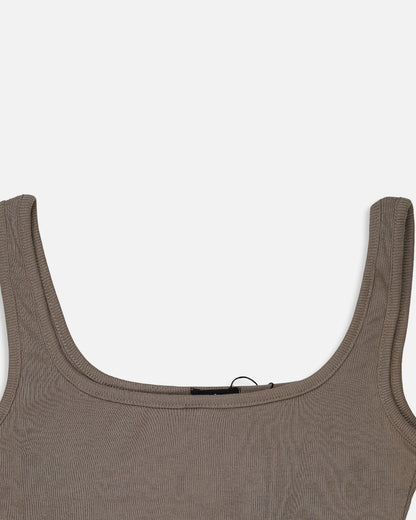 BOOH Branded Women’s Soft Ribbed Basic Crop Top– Brown WTT-04