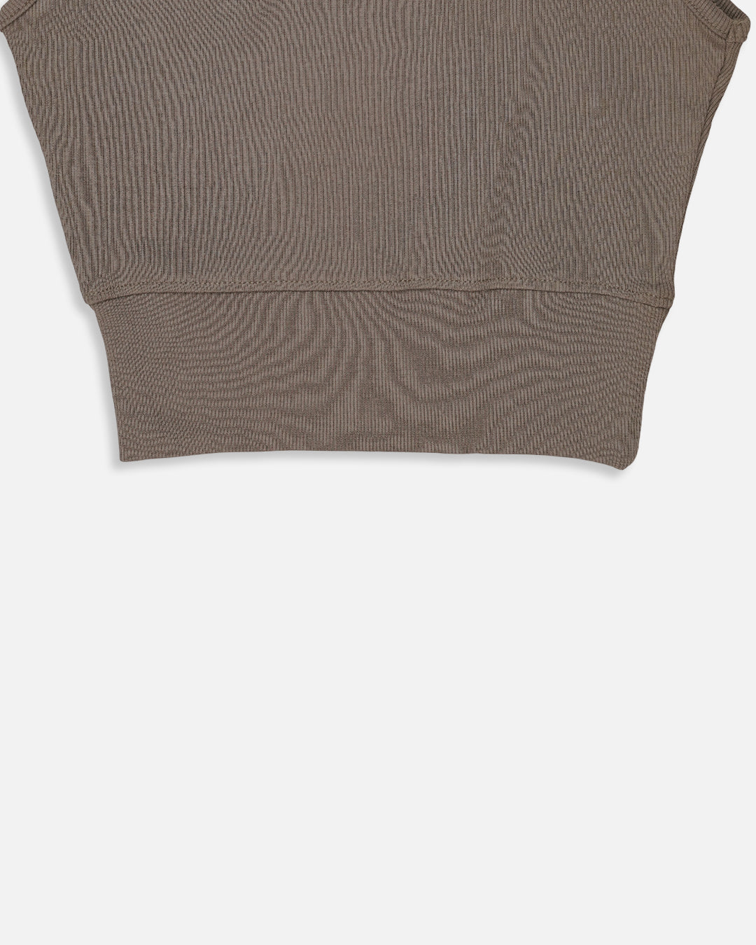 BOOH Branded Women’s Soft Ribbed Basic Crop Top– Brown WTT-04