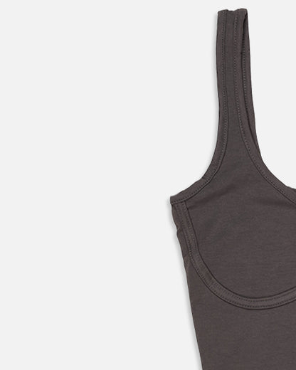 BOOH Branded Women’s Contour Seam Cropped Tank Top– Charcoal WTT-01