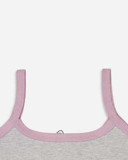 Branded Pastel Embroidered Tank Top – Grey WTT-02