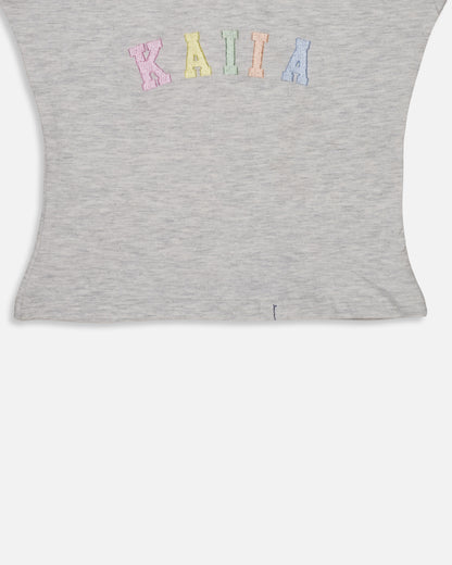 Branded Pastel Embroidered Tank Top – Grey WTT-02