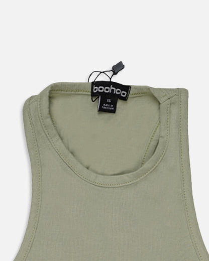 BOOH Branded Women’s Ribbed Tank Top – Sage Green WTT-06
