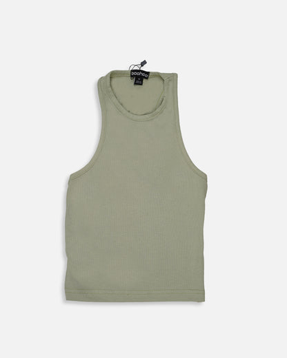 BOOH Branded Women’s Ribbed Tank Top – Sage Green WTT-06