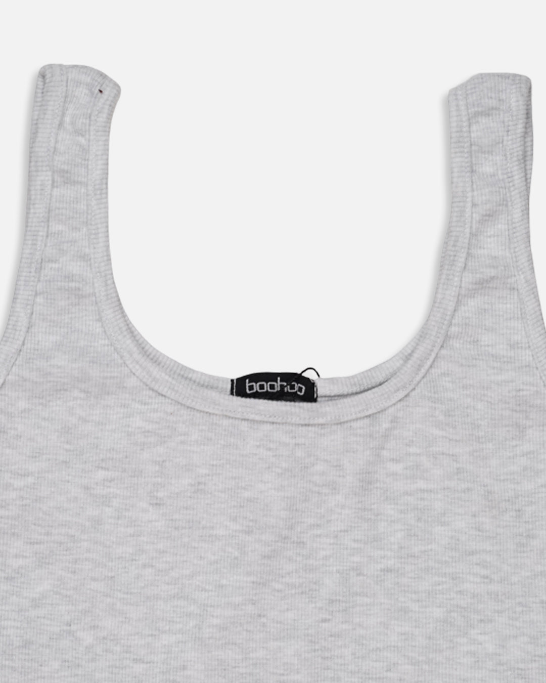 BOOH Branded Women’s Soft Ribbed Basic Crop Top– Light Grey WTT-05