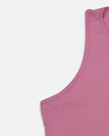 BOOH Branded Women’s Ribbed High-Neck Crop Tank – Soft Pink WTT-10