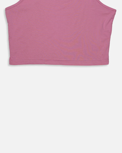 BOOH Branded Women’s Ribbed High-Neck Crop Tank – Soft Pink WTT-10