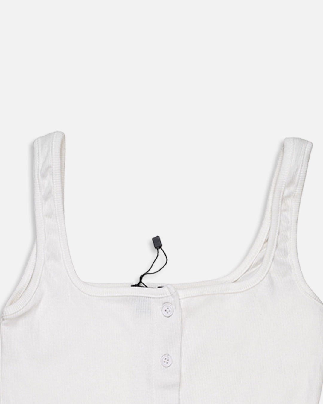 BOOH Women’s White Ribbed Button Tank Top Branded  WTT-11