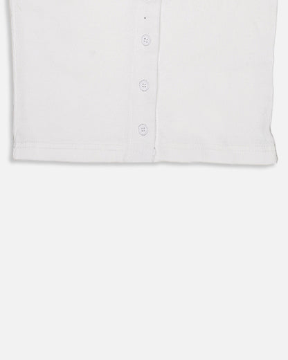 BOOH Women’s White Ribbed Button Tank Top Branded  WTT-11