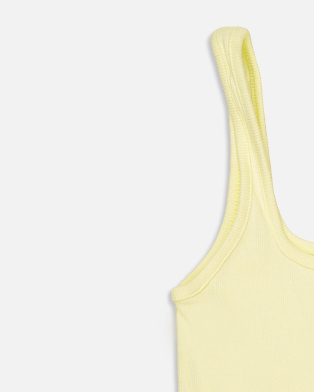 BOOH Branded Women’s Light Yellow Ribbed Button Tank Top WTT-09