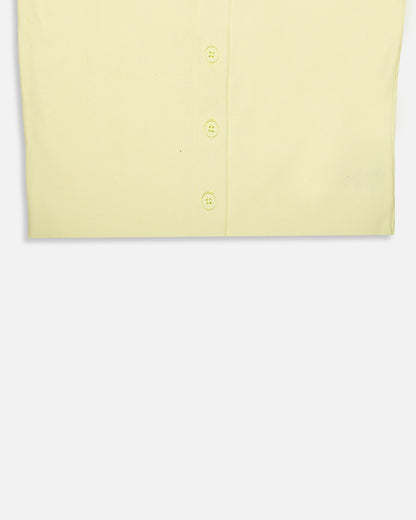 BOOH Branded Women’s Light Yellow Ribbed Button Tank Top WTT-09