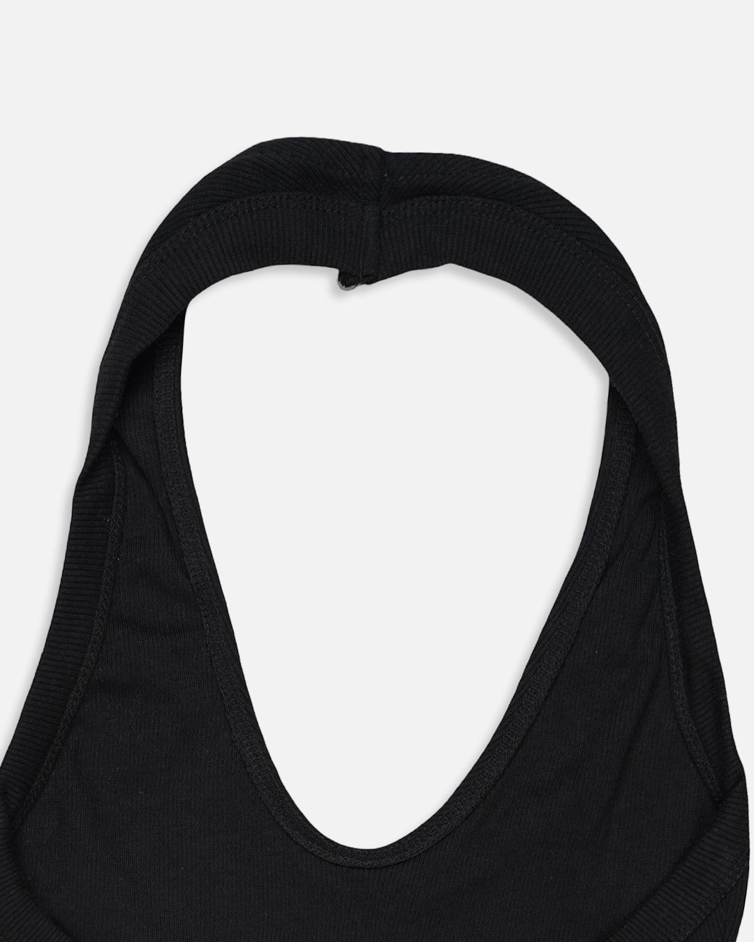 BOOH Branded Women’s Ribbed Halter Crop Top – Black WTT-03